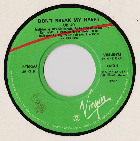 UB40 - Don't Break My Heart | Virgin (VIN 45172) - 3
