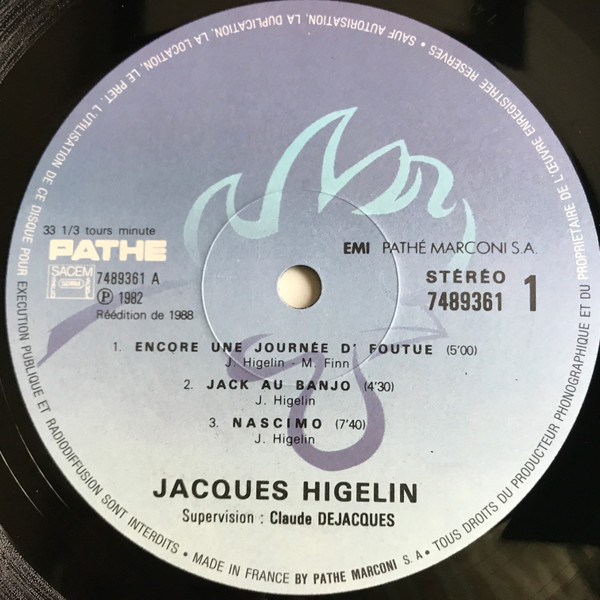 Jacques Higelin - Higelin 82 | Pathé (748 9361) - 3