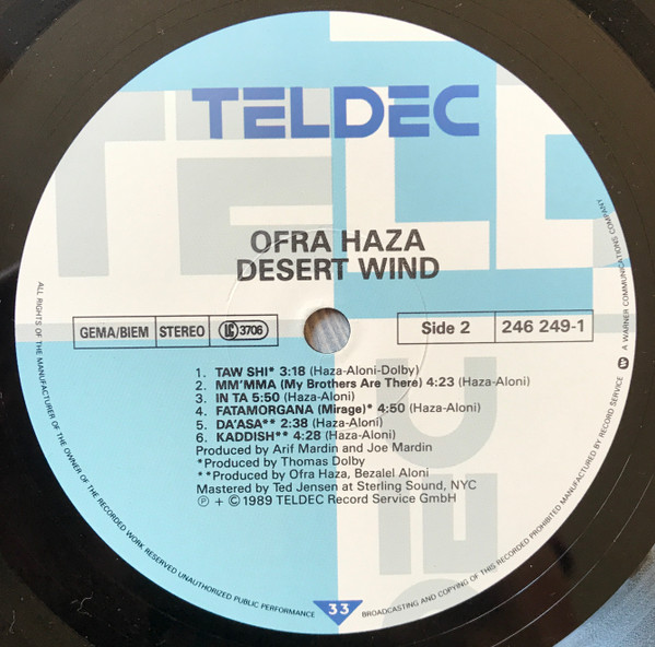 Ofra Haza - Desert Wind | TELDEC (246 249-1) - 4