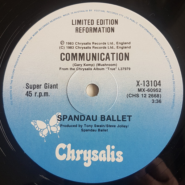 Spandau Ballet - Communication (Club Mix) | Chrysalis (X 13104) - 4 Spandau Ballet - Communication (Club Mix) | Chrysalis (X 13104) - 4