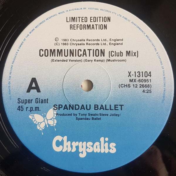 Spandau Ballet - Communication (Club Mix) | Chrysalis (X 13104) - 3 Spandau Ballet - Communication (Club Mix) | Chrysalis (X 13104) - 3