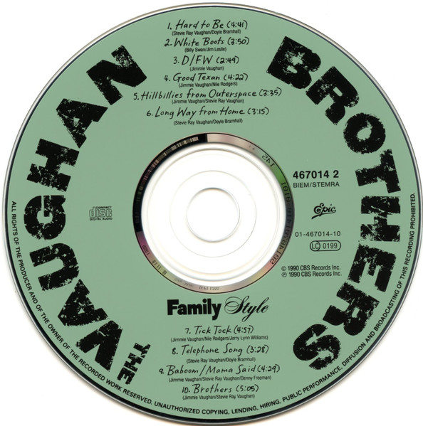 The Vaughan Brothers - Family Style | Epic (467014 2) - 3
