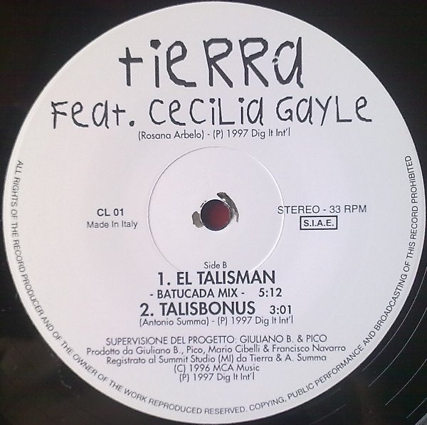 Tierra Featuring Cecilia Gayle - El Talisman | Dig It International (CL 01) - 2 Tierra Featuring Cecilia Gayle - El Talisman | Dig It International (CL 01) - 2