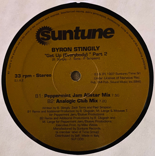 Byron Stingily - Get Up (Everybody) Part 2 | Suntune (SUT 036) - 2