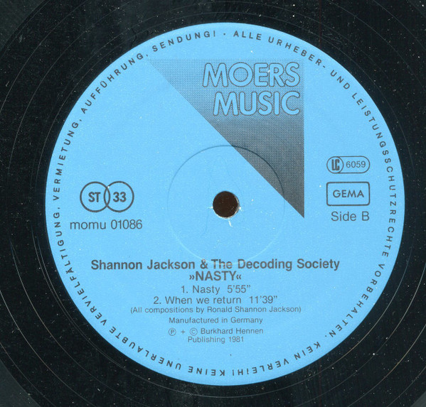 Ronald Shannon Jackson And The Decoding Society - Nasty | Moers Music (Moers Music 01086) - 4 Ronald Shannon Jackson And The Decoding Society - Nasty | Moers Music (Moers Music 01086) - 4