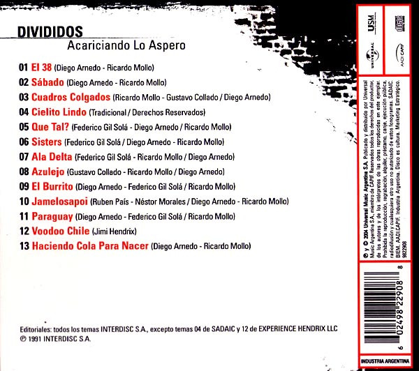 Divididos - Acariciando Lo Aspero | Universal (9822908) - 2