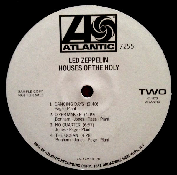 Led Zeppelin - Houses Of The Holy | Atlantic (SD 7255) - 4 Led Zeppelin - Houses Of The Holy | Atlantic (SD 7255) - 4