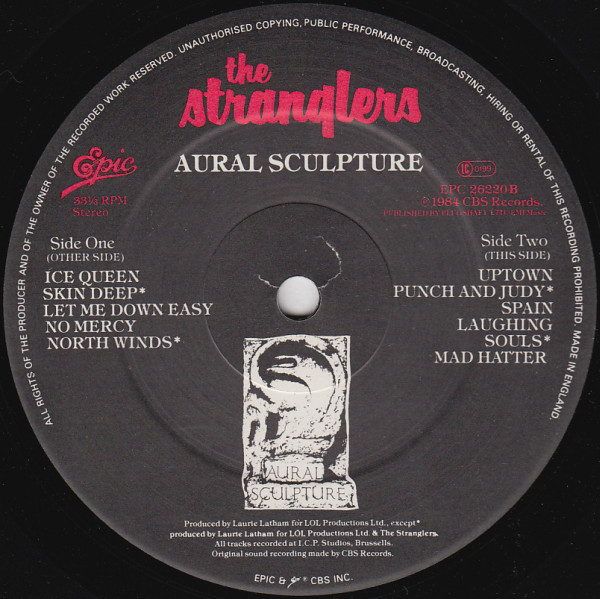 The Stranglers - Aural Sculpture | Epic (EPC 26220) - 3 The Stranglers - Aural Sculpture | Epic (EPC 26220) - 3