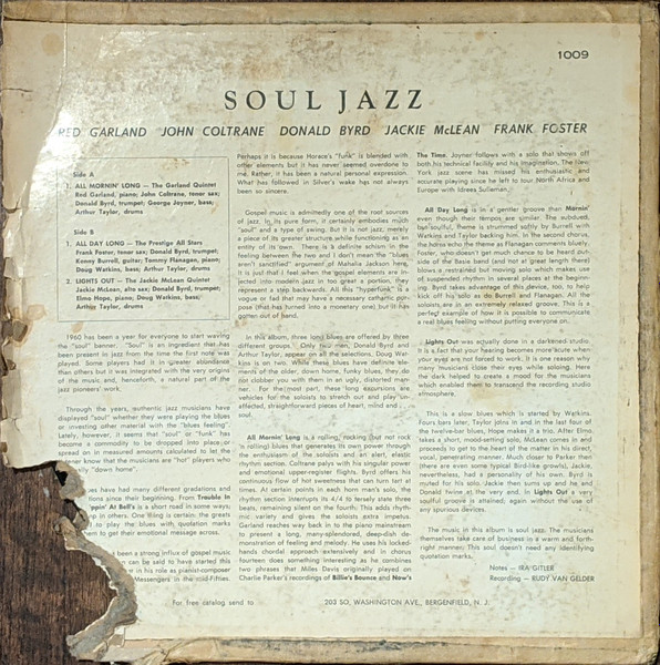The Prestige All Stars - Soul Jazz Volume One | Status Records (ST 1009) - 2 The Prestige All Stars - Soul Jazz Volume One | Status Records (ST 1009) - 2