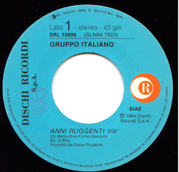 Gruppo Italiano - Anni Ruggenti | Ricordi (SRL 10998) - 3 Gruppo Italiano - Anni Ruggenti | Ricordi (SRL 10998) - 3