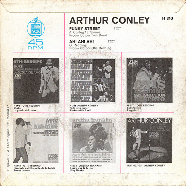 Arthur Conley - Funky Street / Ha! Ha! Ha! | Atlantic (H 310) - 2