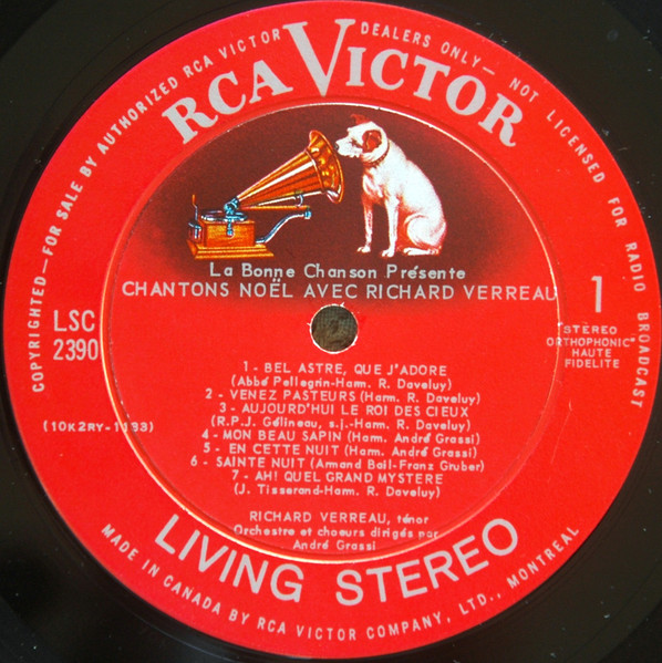 Richard Verreau - Chantons Noël Avec Richard Verreau | RCA Victor (LSC-2390) - 3 Richard Verreau - Chantons Noël Avec Richard Verreau | RCA Victor (LSC-2390) - 3
