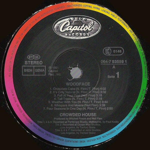 Crowded House - Woodface | Capitol Records (064-7 93559 1) - 3