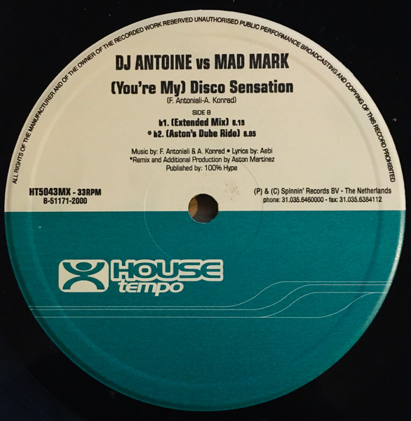 DJ Antoine Vs. Mad Mark - (You're My) Disco Sensation | House Tempo (HT5043MX) - 3