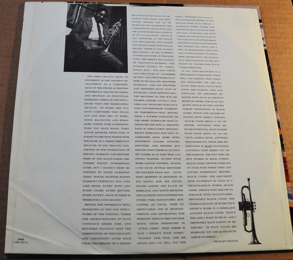 Wynton Marsalis - Black Codes (From The Underground) | CBS (26686) - 4