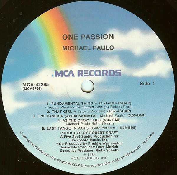 Michael Paulo - One Passion | MCA Records (MCA-42295) - 3