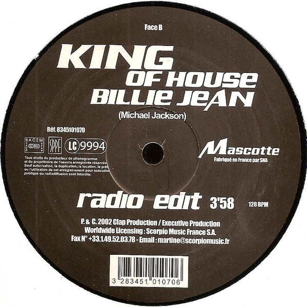 King Of House - Billie Jean | Mascotte Music (8345101070) - 2