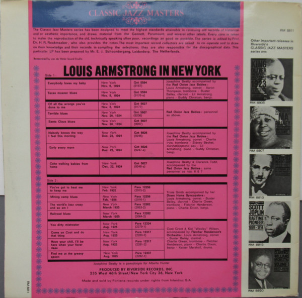 Louis Armstrong - Louis Armstrong In New York 1924-1925 | Riverside Records (RM 8811) - 3 Louis Armstrong - Louis Armstrong In New York 1924-1925 | Riverside Records (RM 8811) - 3