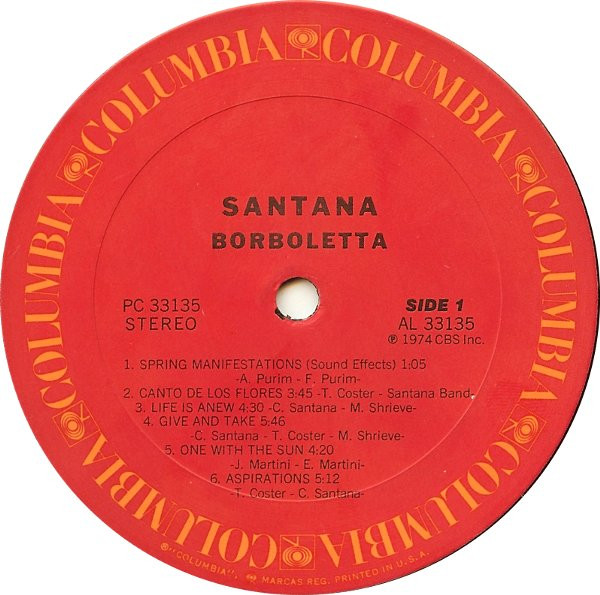 Santana - Borboletta | Columbia (PC 33135) - 3