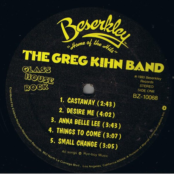 Greg Kihn Band - Glass House Rock | Beserkley (BZ-10068) - 3 Greg Kihn Band - Glass House Rock | Beserkley (BZ-10068) - 3