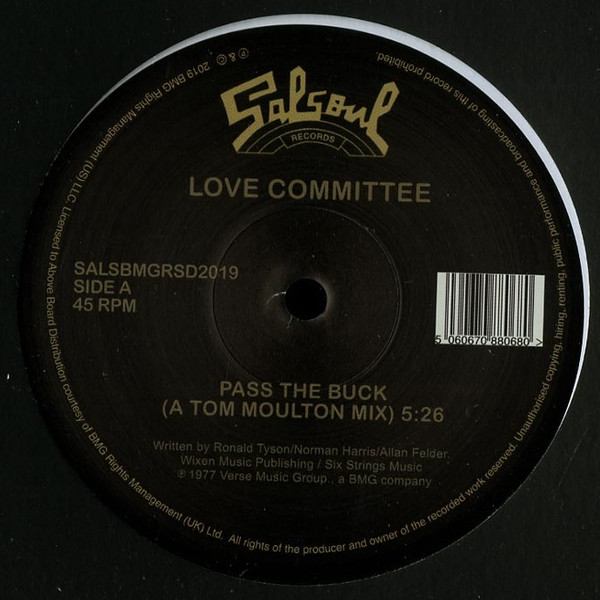 Love Committee - Pass The Buck | Salsoul Records (SALSBMGRSD2019) - main