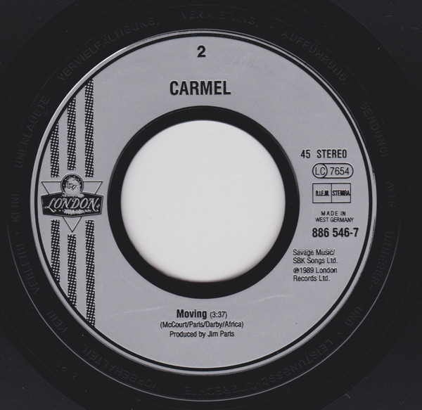 Carmel - I Have Fallen In Love / Je Suis Tombée Amoureuse | London Records (886 546-7) - 4 Carmel - I Have Fallen In Love / Je Suis Tombée Amoureuse | London Records (886 546-7) - 4