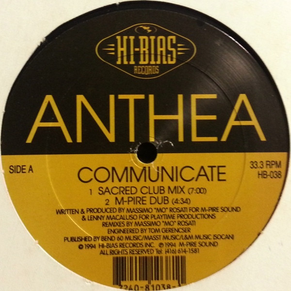 Anthea - Communicate | Hi-Bias Records (HB-038) - main Anthea - Communicate | Hi-Bias Records (HB-038) - main