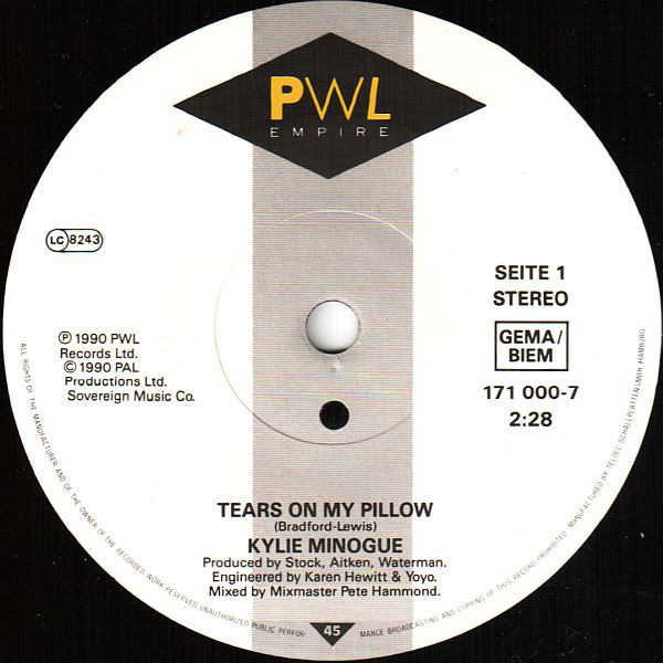 Kylie Minogue - Tears On My Pillow | PWL Empire (171 000-7) - 3