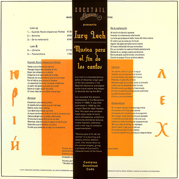 Iury Lech - Musica Para El Fin De Los Cantos | CockTail d'Amore Music (CDALP 002) - 2 Iury Lech - Musica Para El Fin De Los Cantos | CockTail d'Amore Music (CDALP 002) - 2