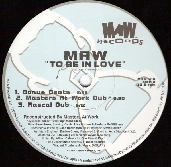 Masters At Work - To Be In Love | MAW Records (MAW 019) - 2