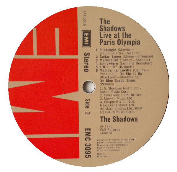 The Shadows - Live At The Paris Olympia | EMI (EMC 3095) - 4