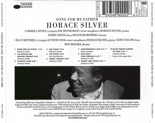The Horace Silver Quintet - Song For My Father (Cantiga Para Meu Pai) | Blue Note (7243 4 99002 2 6) - 2 The Horace Silver Quintet - Song For My Father (Cantiga Para Meu Pai) | Blue Note (7243 4 99002 2 6) - 2