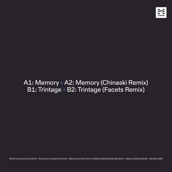 Rotciv - Memory EP | Melodize (MELOD020) - 2
