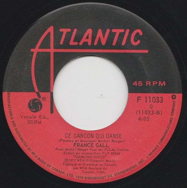 France Gall - Musique / Ce Garçon Qui Danse (7") [Vinyl] | Atlantic (F 11033) - 2