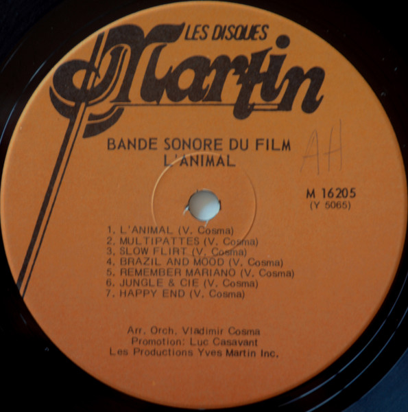 Vladimir Cosma - (Bande Sonore Originale Du Film) L'Animal | Les Disques Martin (M16205) - 4