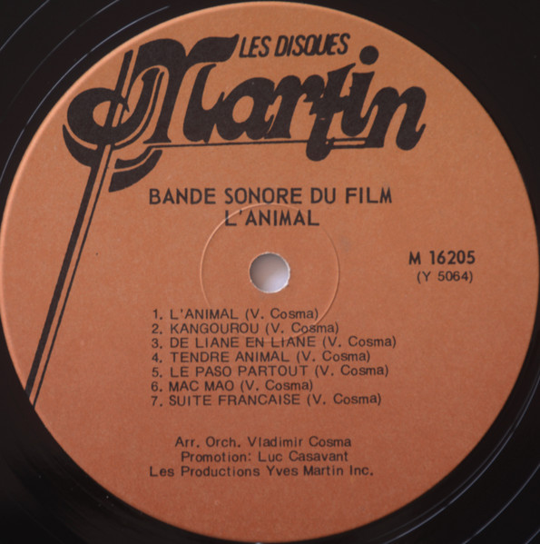 Vladimir Cosma - (Bande Sonore Originale Du Film) L'Animal | Les Disques Martin (M16205) - 3