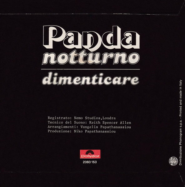 Panda - Notturno / Dimenticare | Polydor (2060 153) - 2
