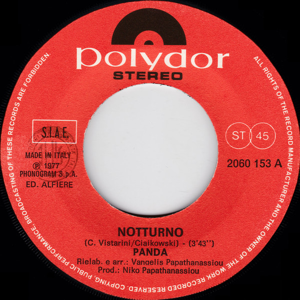 Panda - Notturno / Dimenticare | Polydor (2060 153) - 3