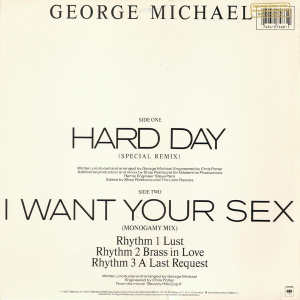 George Michael - Hard Day (Special Remix) | Columbia (44 07466) - 2 George Michael - Hard Day (Special Remix) | Columbia (44 07466) - 2