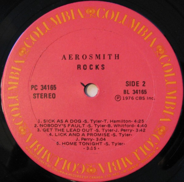 Aerosmith - "Rocks" | Columbia (PC 34165) - 2