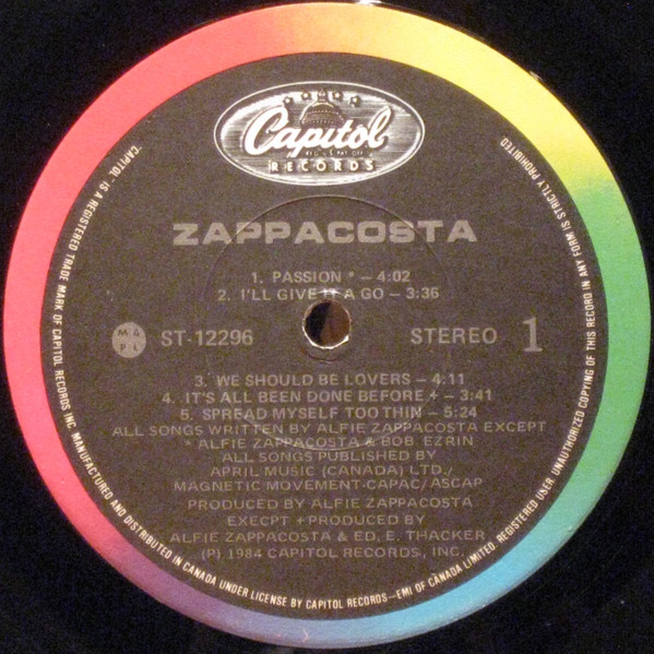 Zappacosta - Zappacosta | Capitol Records (ST-12296) - 3 Zappacosta - Zappacosta | Capitol Records (ST-12296) - 3