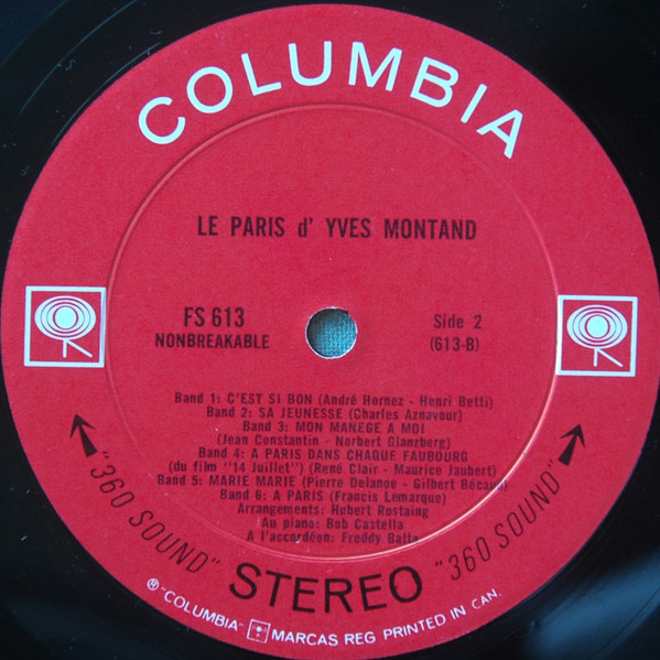 Yves Montand - Le Paris D'Yves Montand | Columbia (FS.613) - 4