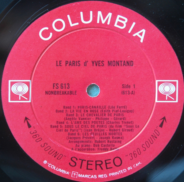 Yves Montand - Le Paris D'Yves Montand | Columbia (FS.613) - 3