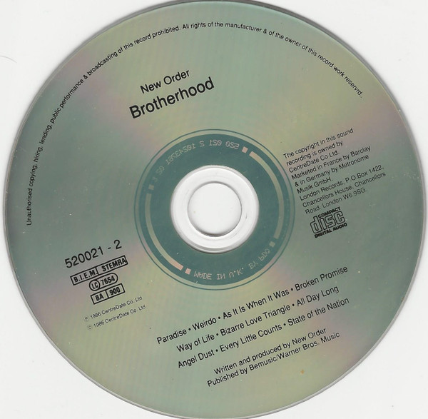 New Order - Brotherhood | London Records (520021 - 2) - 3