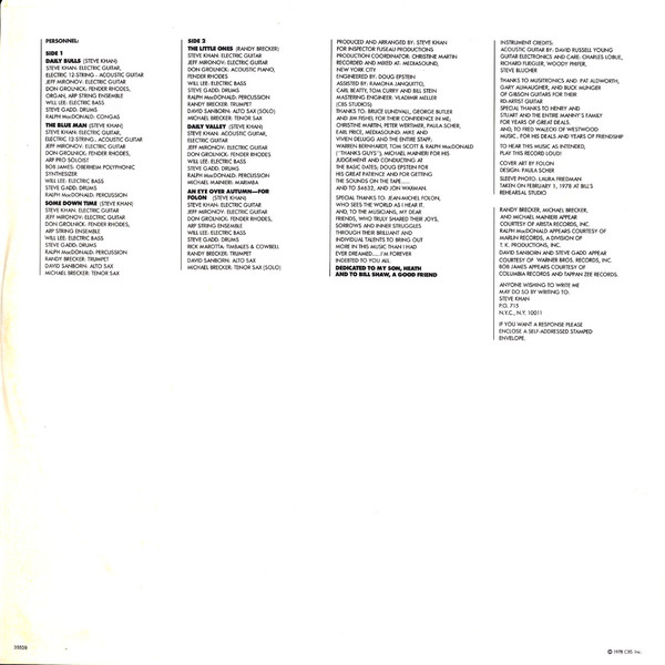 Steve Khan - The Blue Man | Columbia (JC 35539) - 4 Steve Khan - The Blue Man | Columbia (JC 35539) - 4