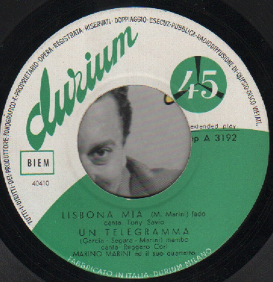 Marino Marini Ed Il Suo Quartetto - Marina / Lisbona Mia | Durium (epA 3192) - 2 Marino Marini Ed Il Suo Quartetto - Marina / Lisbona Mia | Durium (epA 3192) - 2