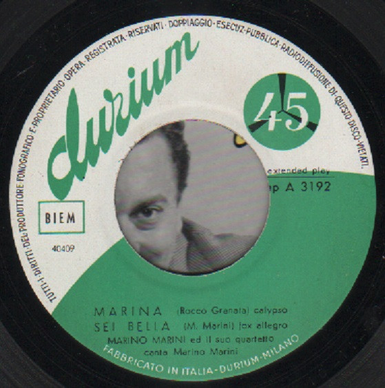 Marino Marini Ed Il Suo Quartetto - Marina / Lisbona Mia | Durium (epA 3192)