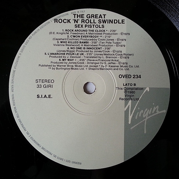 Sex Pistols - The Great Rock 'N' Roll Swindle | Virgin (OVED 234) - 4