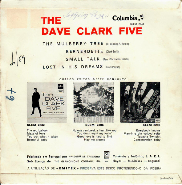 The Dave Clark Five - The Mulberry Tree | Columbia (SLEM 2341) - 2
