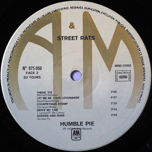 Humble Pie - Street Rats | A&M Records (875 050) - 4 Humble Pie - Street Rats | A&M Records (875 050) - 4